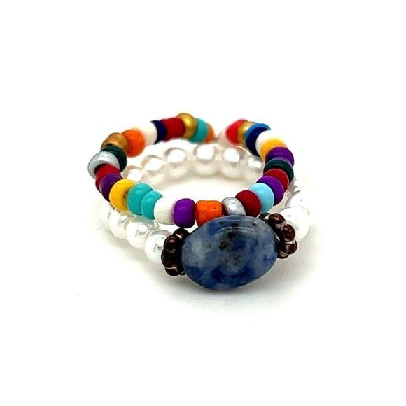 2 Beaded Rings - Picture 1 of 4